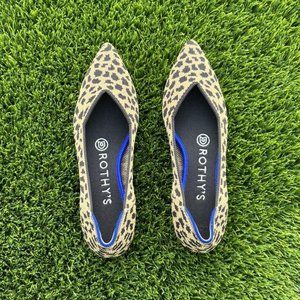 Rothy’s The Point Leopard Shoes Ballet Flats Animal Print Women's Size 6